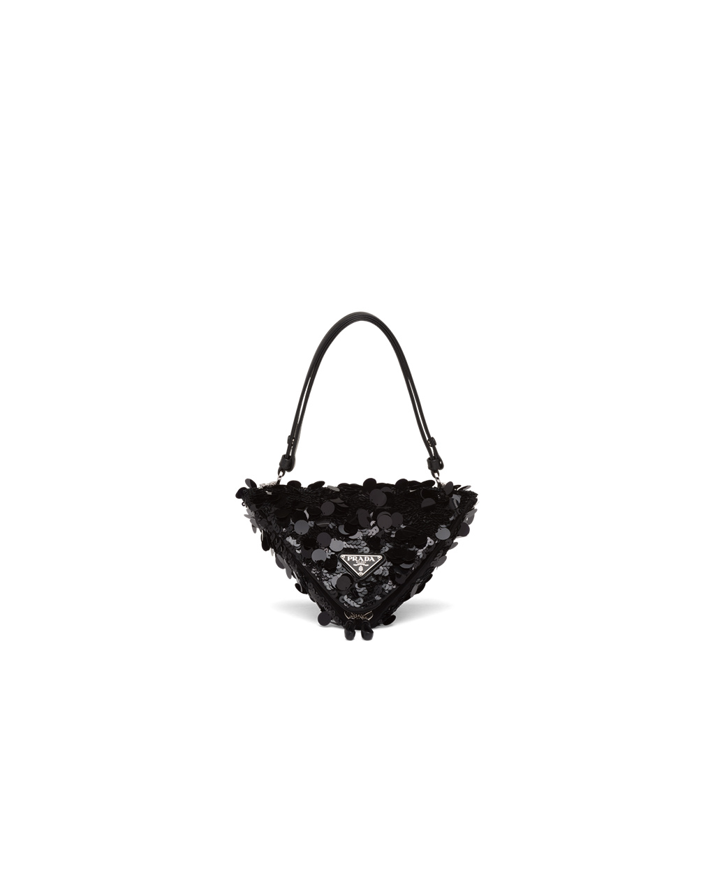 Prada Prada Triangle Sequin And Cuero Handbag Negras | 80936-KRDA