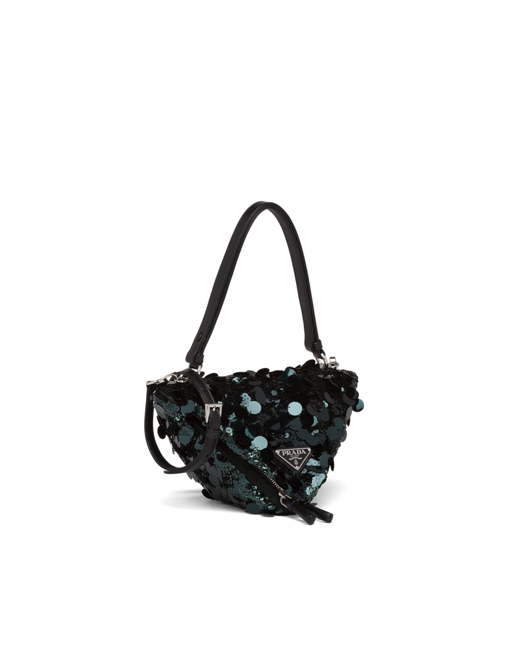 Prada Prada Triangle Sequin And Cuero Handbag Verde | 92746-CEIG