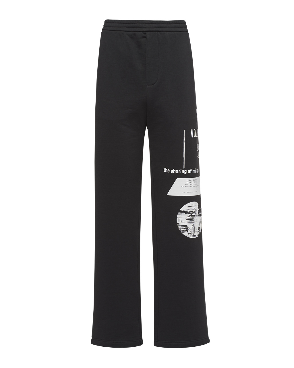 Prada Printed Algodon Fleece Pants Negras Blancas | 51439-JQXV