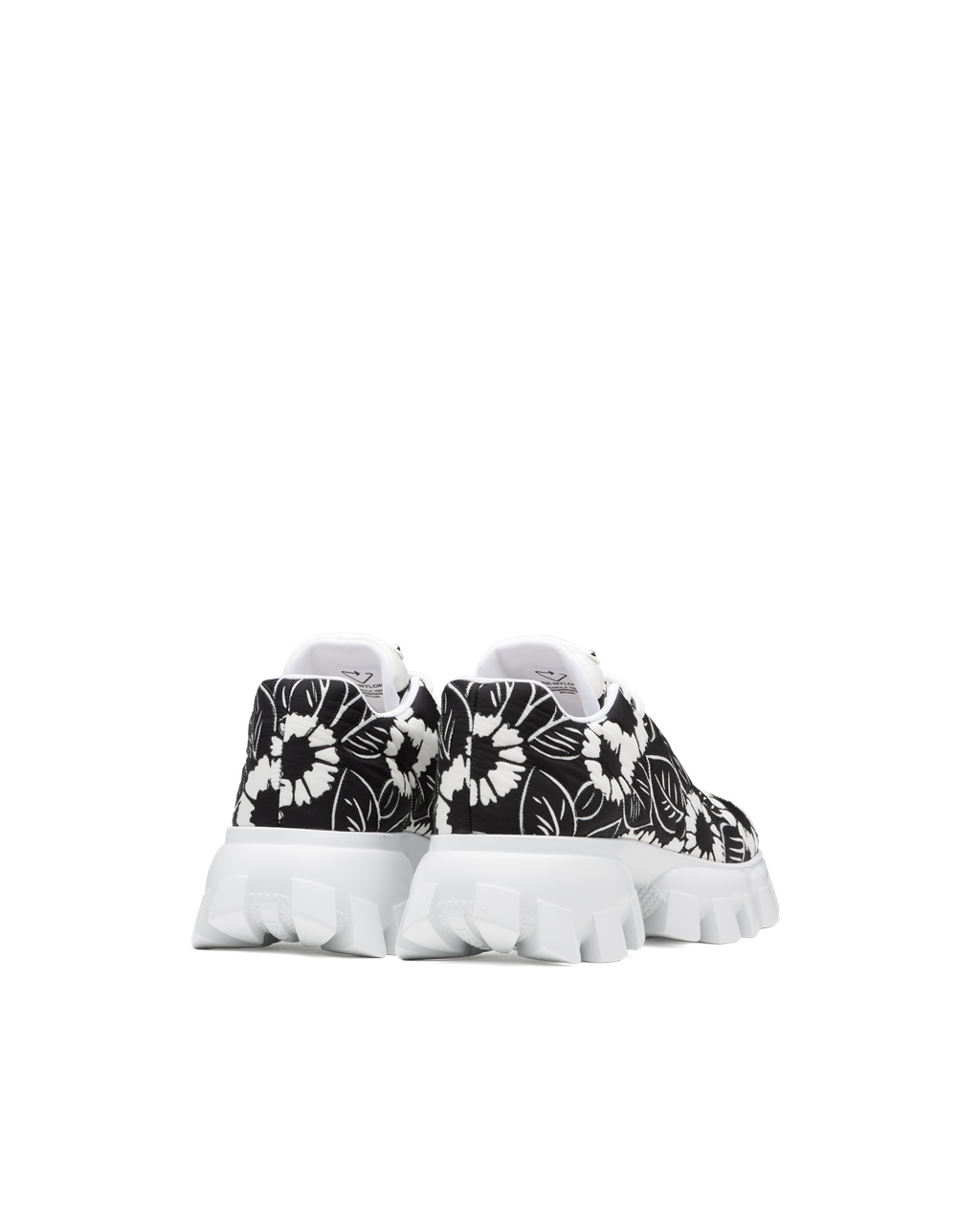 Prada Printed Nylon Sneakers Negras Blancas | 42389-UKQW