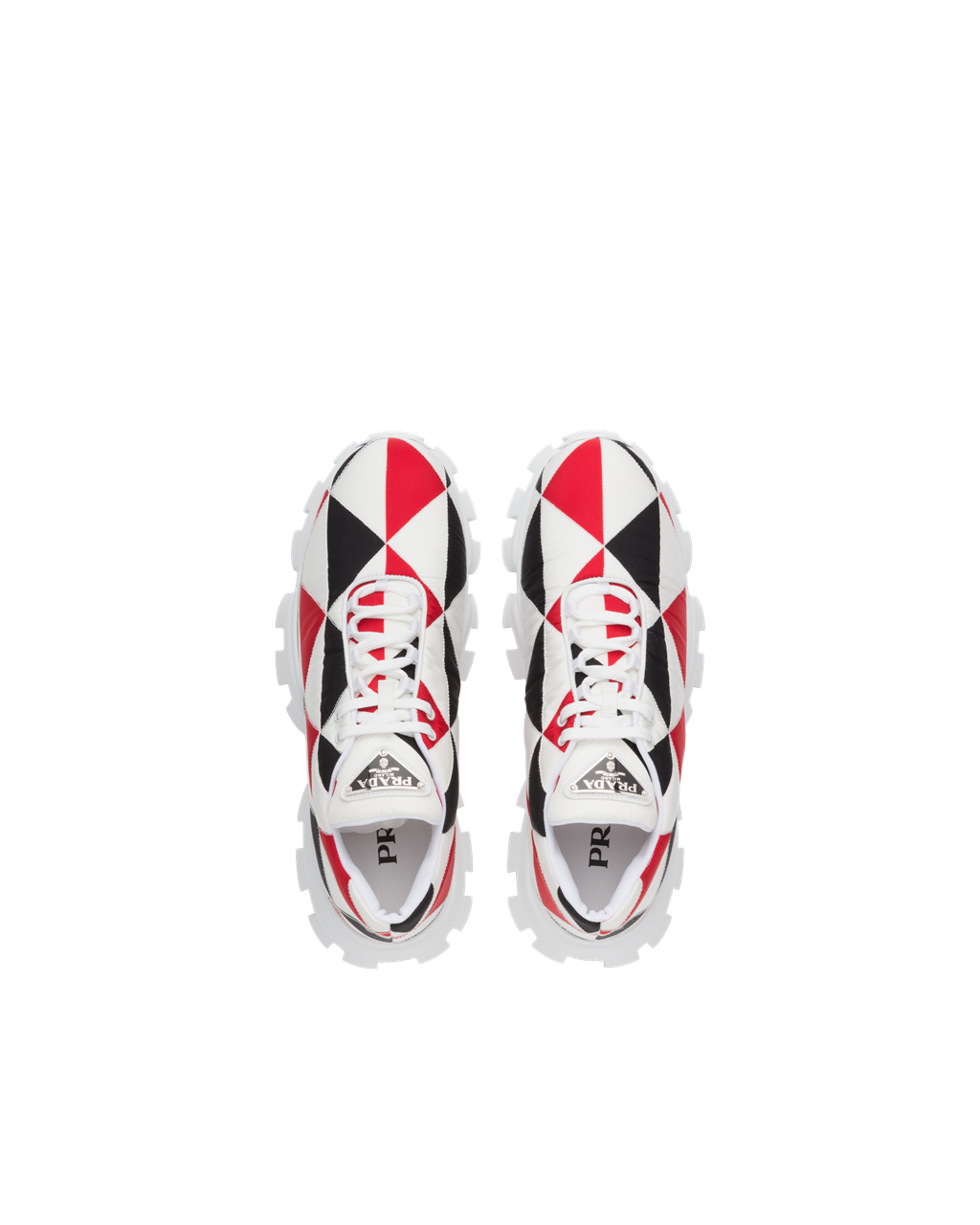 Prada Printed Nylon Sneakers Negras Rojas Blancas | 78041-YXJR