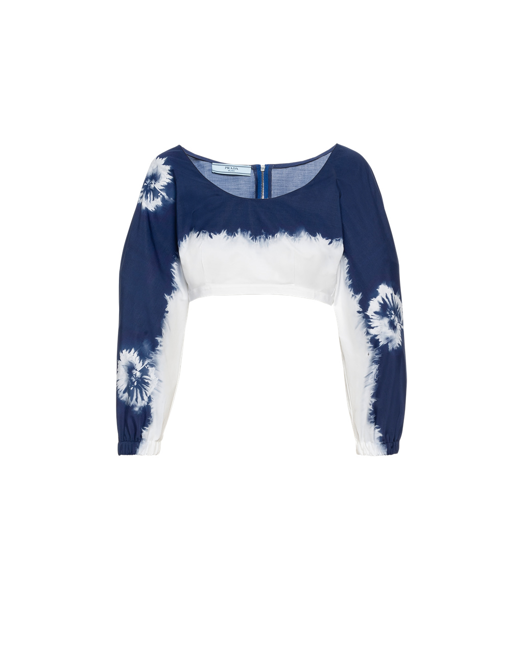 Prada Printed Poplin Crop Top Azul Marino | 49085-AFKX