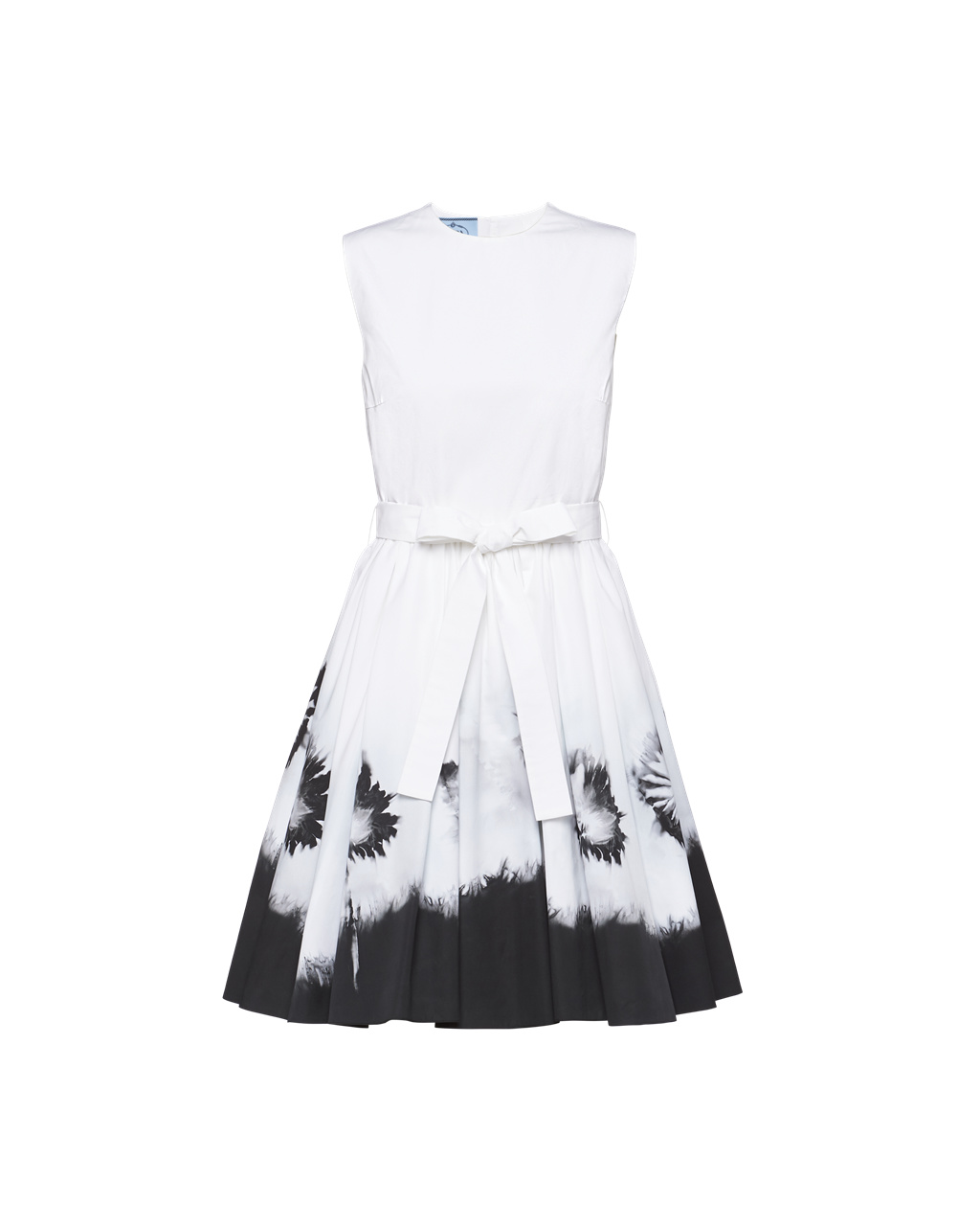 Prada Printed Poplin Vestido Blancas Negras | 48593-RKGS