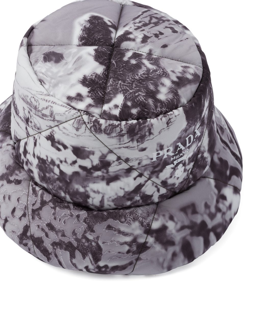 Prada Printed Re-nylon Bucket Hat Cloudy Gray | 18356-DUPT