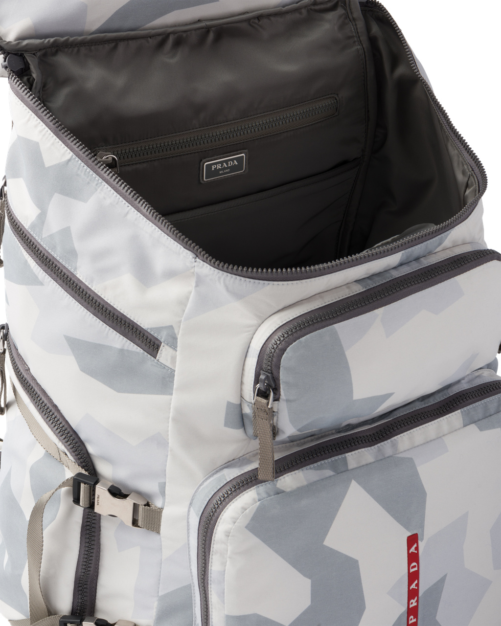 Prada Printed Technical Fabric Ski Boot Backpack Marble Gray | 34708-WASF