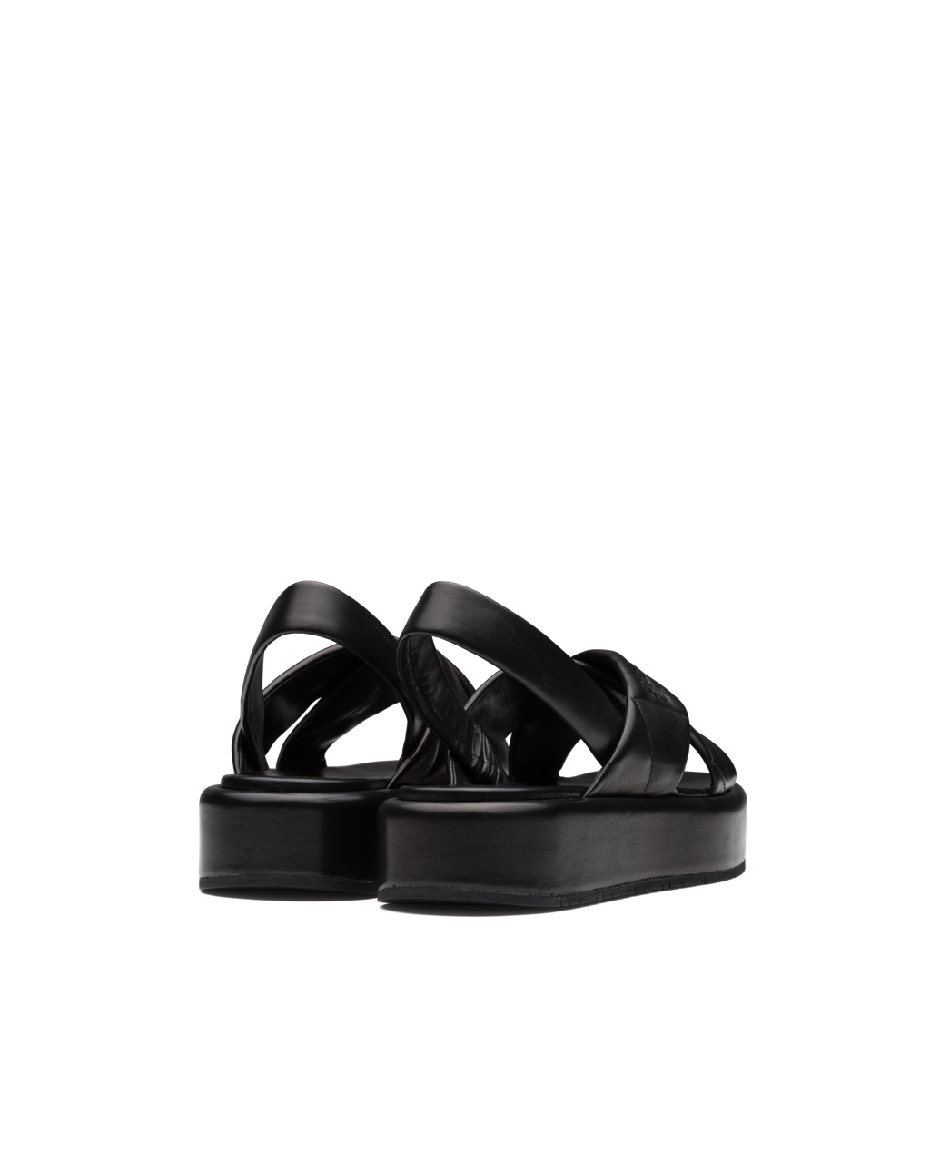 Prada Quilted Nappa Cuero Flatform Sandals Negras | 14620-XJEQ