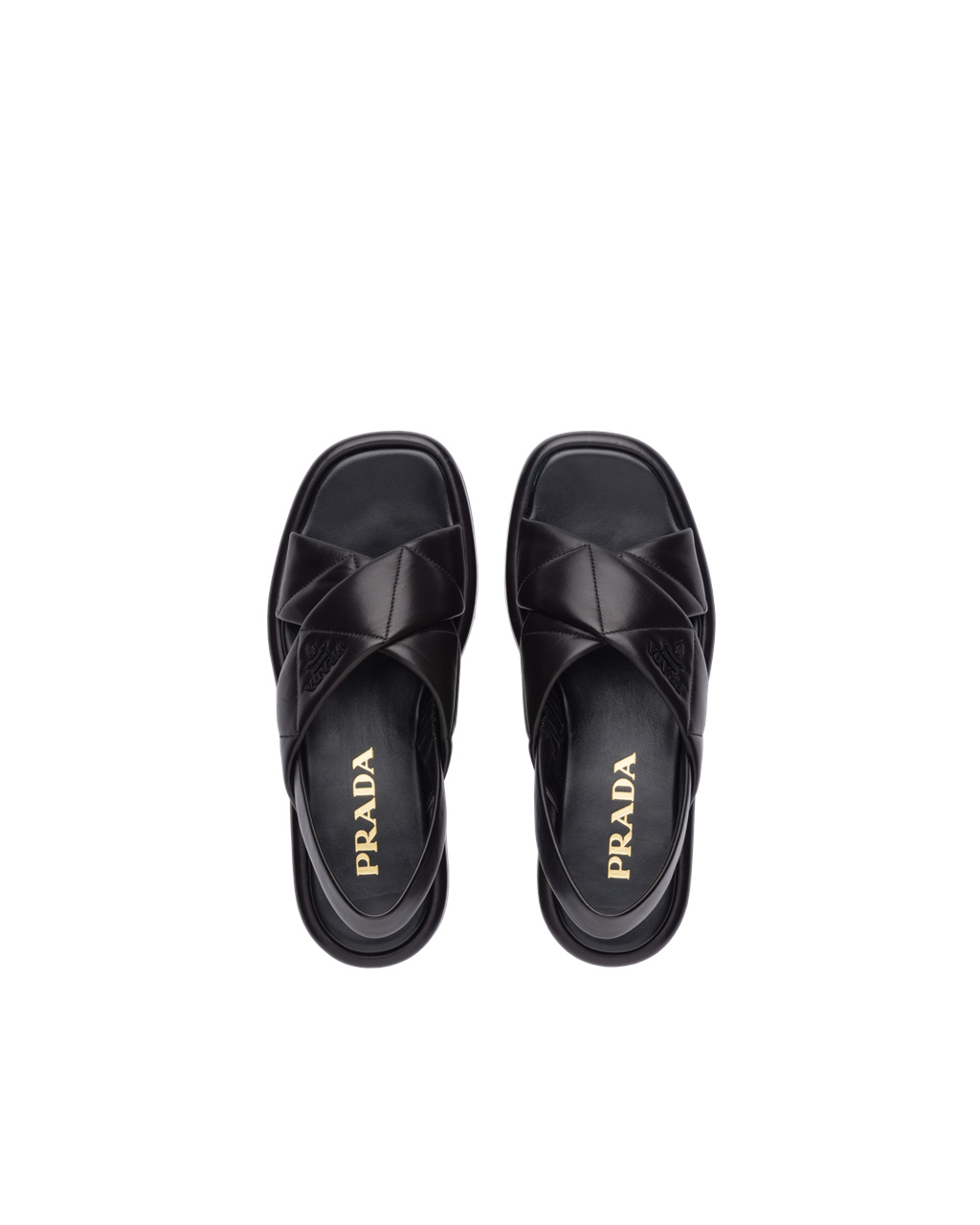 Prada Quilted Nappa Cuero Flatform Sandals Negras | 14620-XJEQ