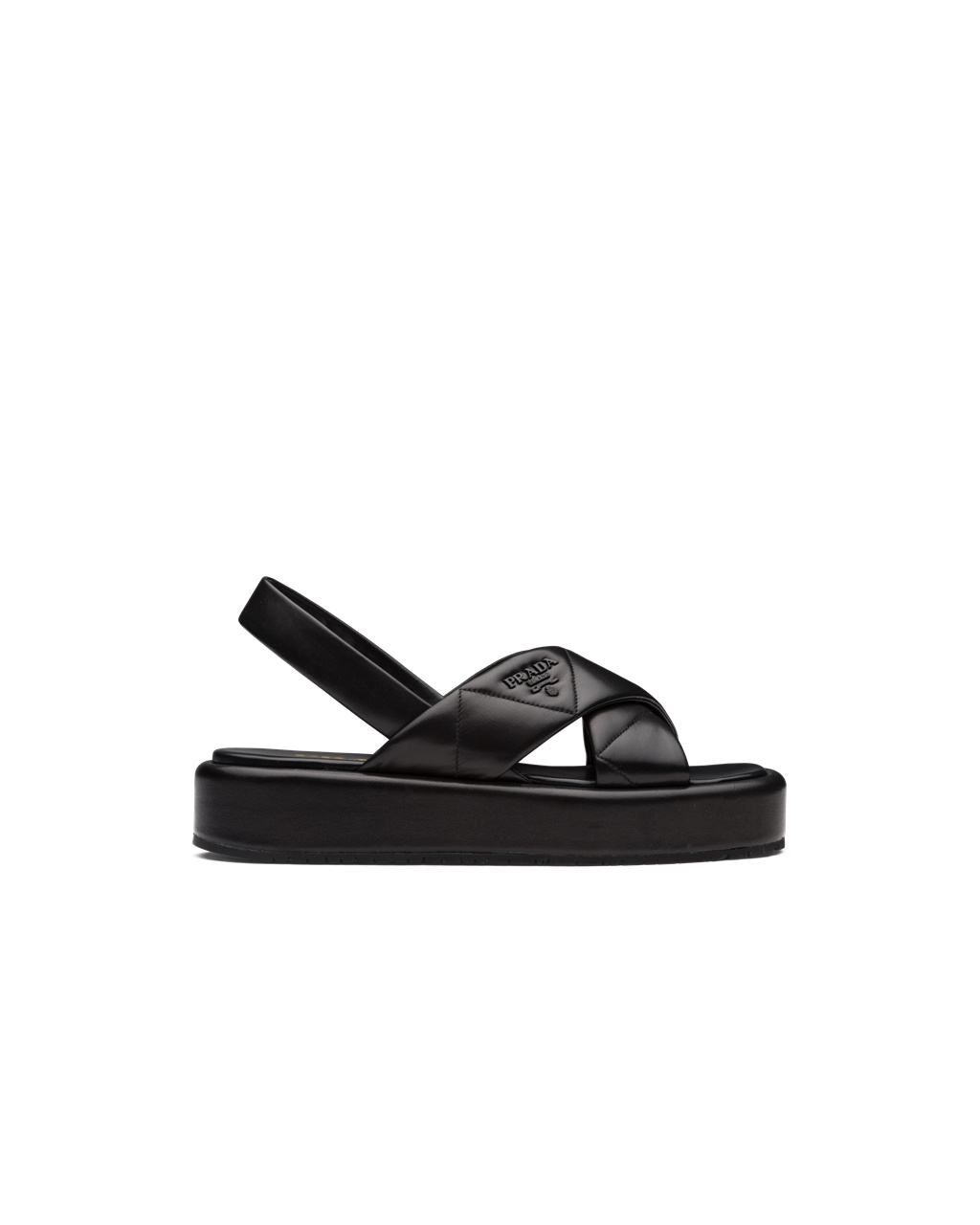 Prada Quilted Nappa Cuero Flatform Sandals Negras | 14620-XJEQ