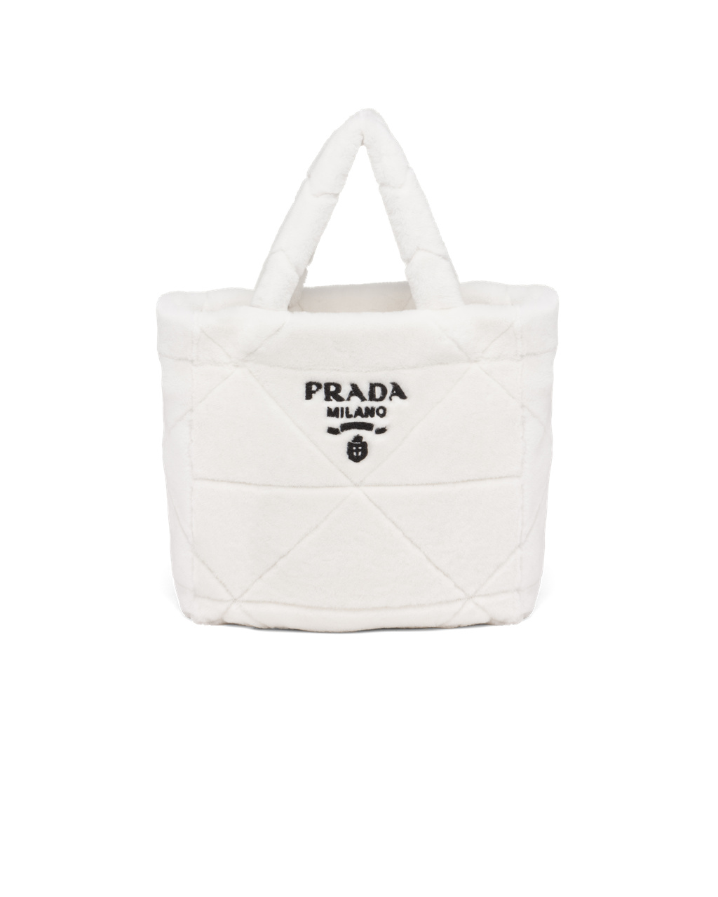 Prada Quilted Shearling Tote Bag Blancas Negras | 54120-VLJP