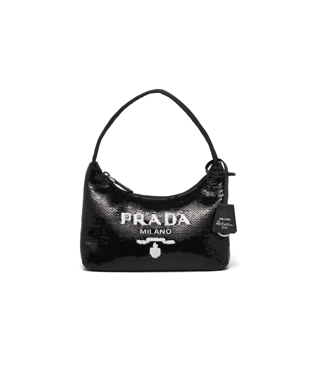 Prada Re-edition 2000 Sequined Re-nylon Mini-bag Negras Blancas | 63590-JCPE