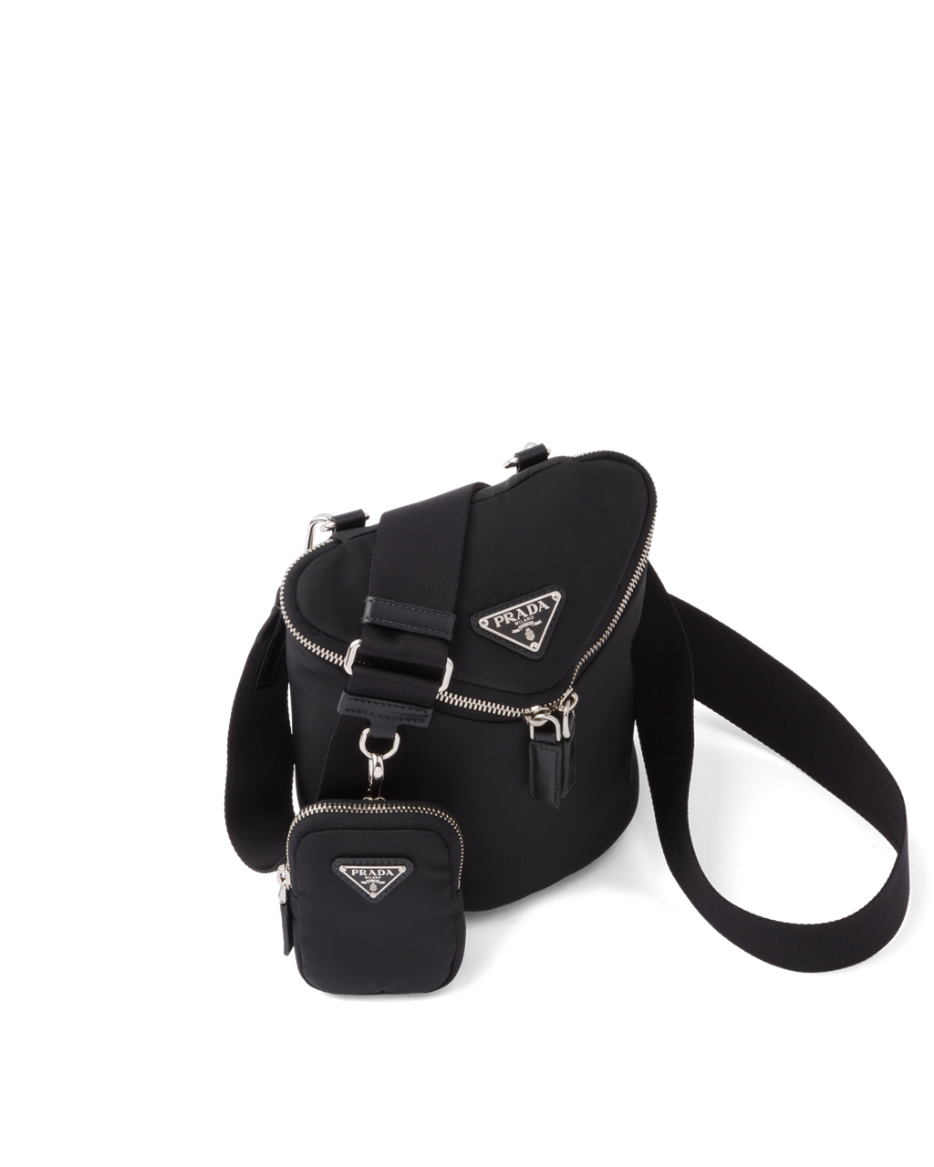 Prada Re-nylon And Cuero Shoulder Bag Negras | 21035-ZFER