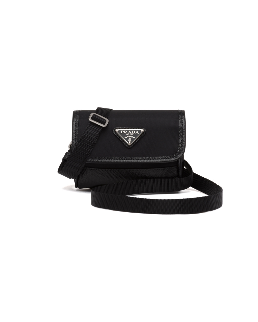 Prada Re-nylon And Saffiano Cuero Mini Pouch Negras | 95720-GQPY