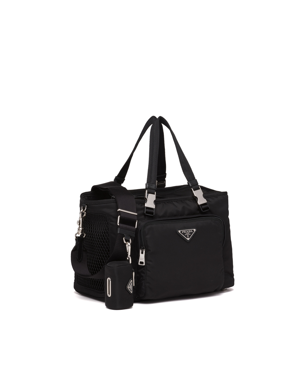 Prada Re-nylon And Saffiano Cuero Pet Bag Negras | 92164-BDNU