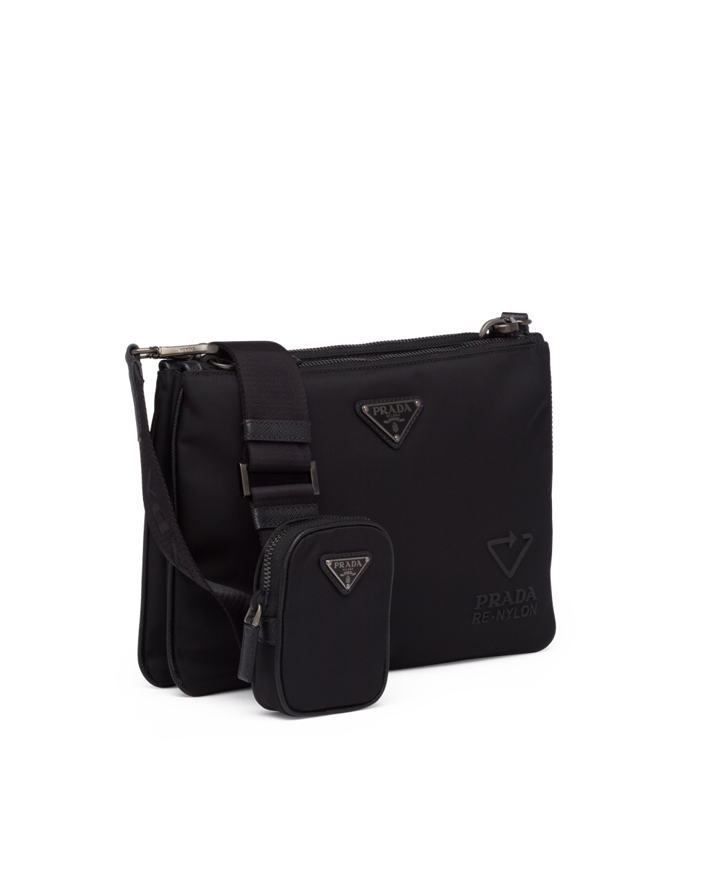 Prada Re-nylon And Saffiano Cuero Shoulder Bag Negras | 29871-VEKR