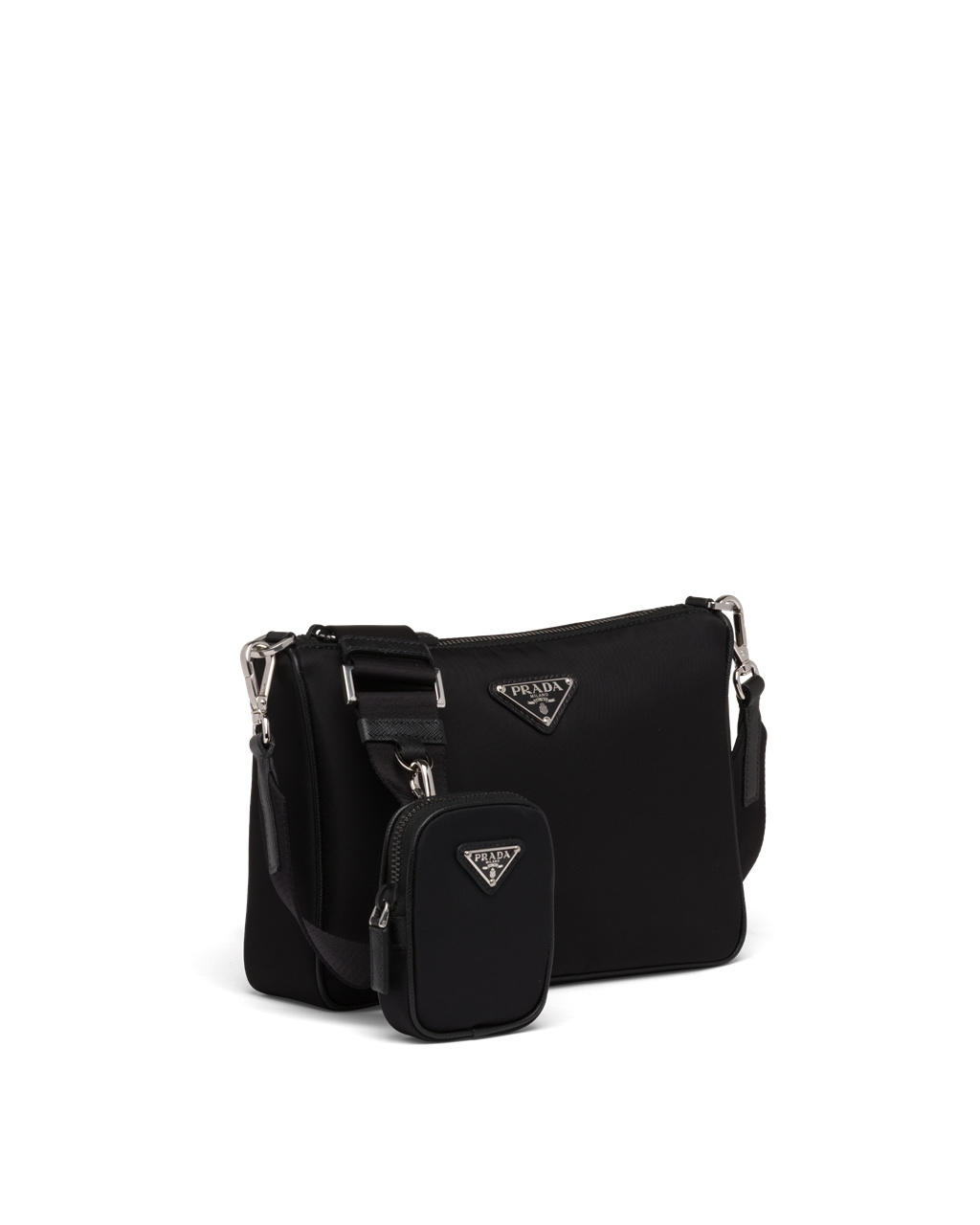 Prada Re-nylon And Saffiano Cuero Shoulder Bag Negras | 76905-JEAY