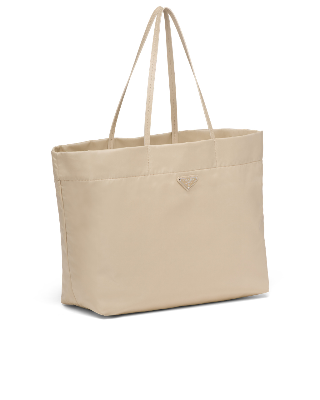 Prada Re-nylon And Saffiano Cuero Tote Bag Beige | 25680-AXSN