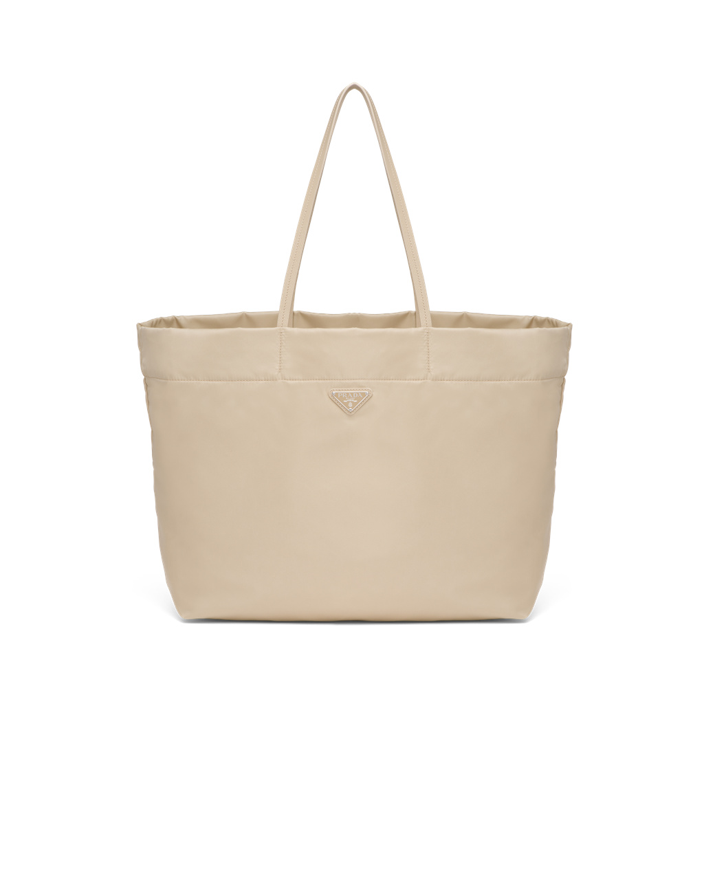 Prada Re-nylon And Saffiano Cuero Tote Bag Beige | 25680-AXSN