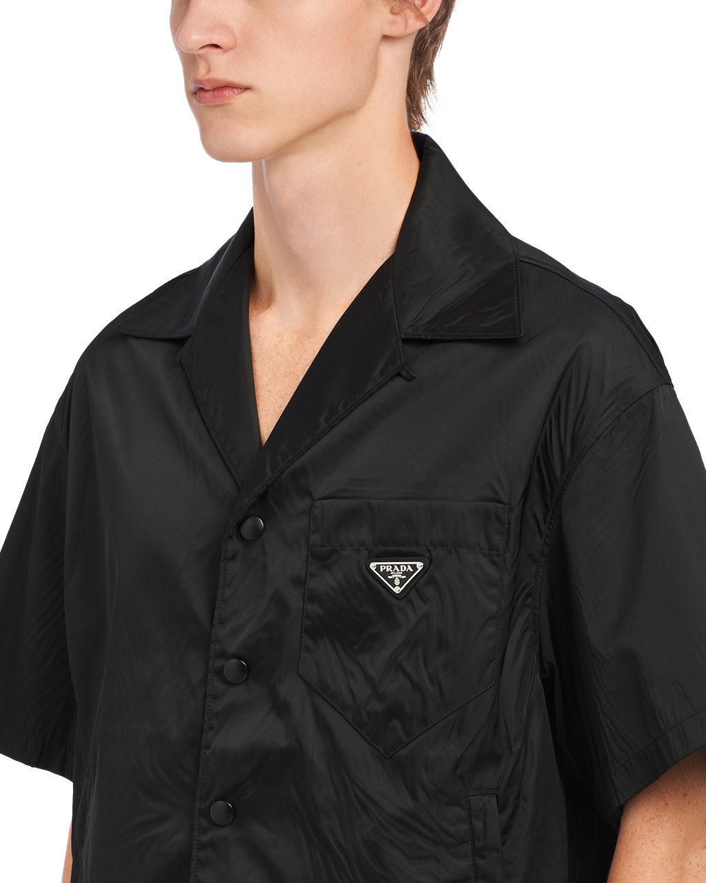 Prada Re-nylon Corta-sleeved Shirt Negras | 98213-TWQD