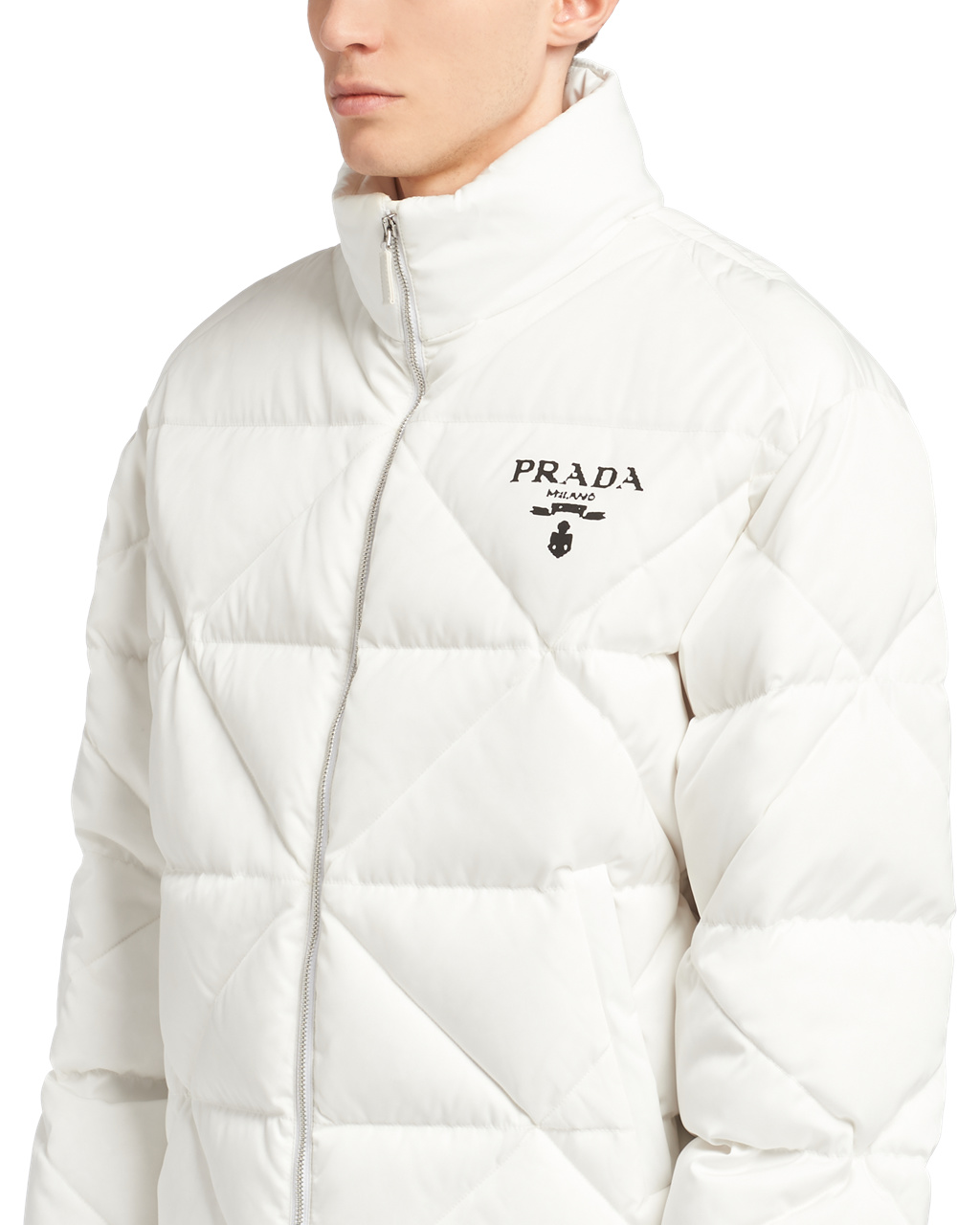 Prada Re-nylon Down Jacket Blancas | 61203-WNPO