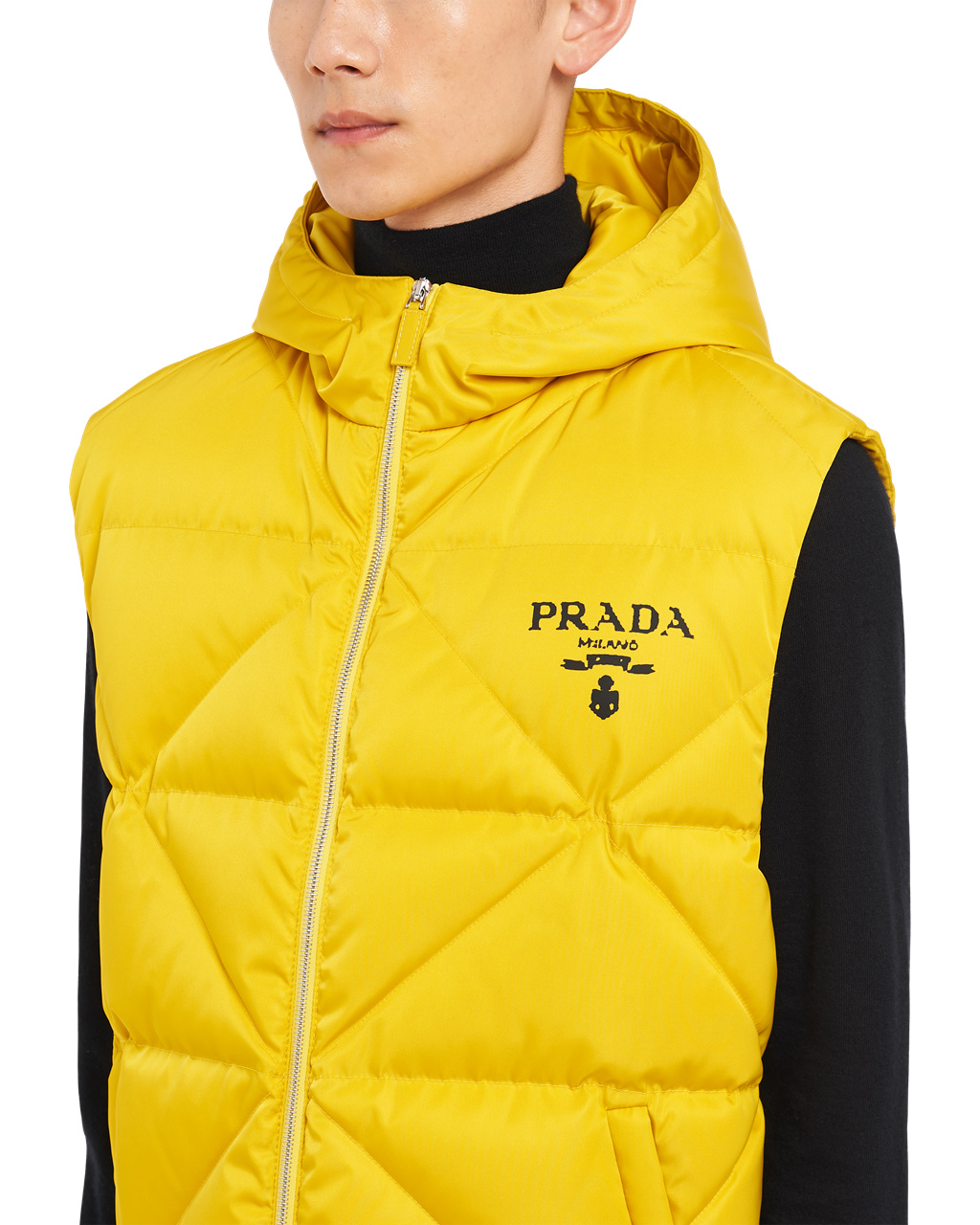 Prada Re-nylon Down Vest Amarillo | 58290-TYSX