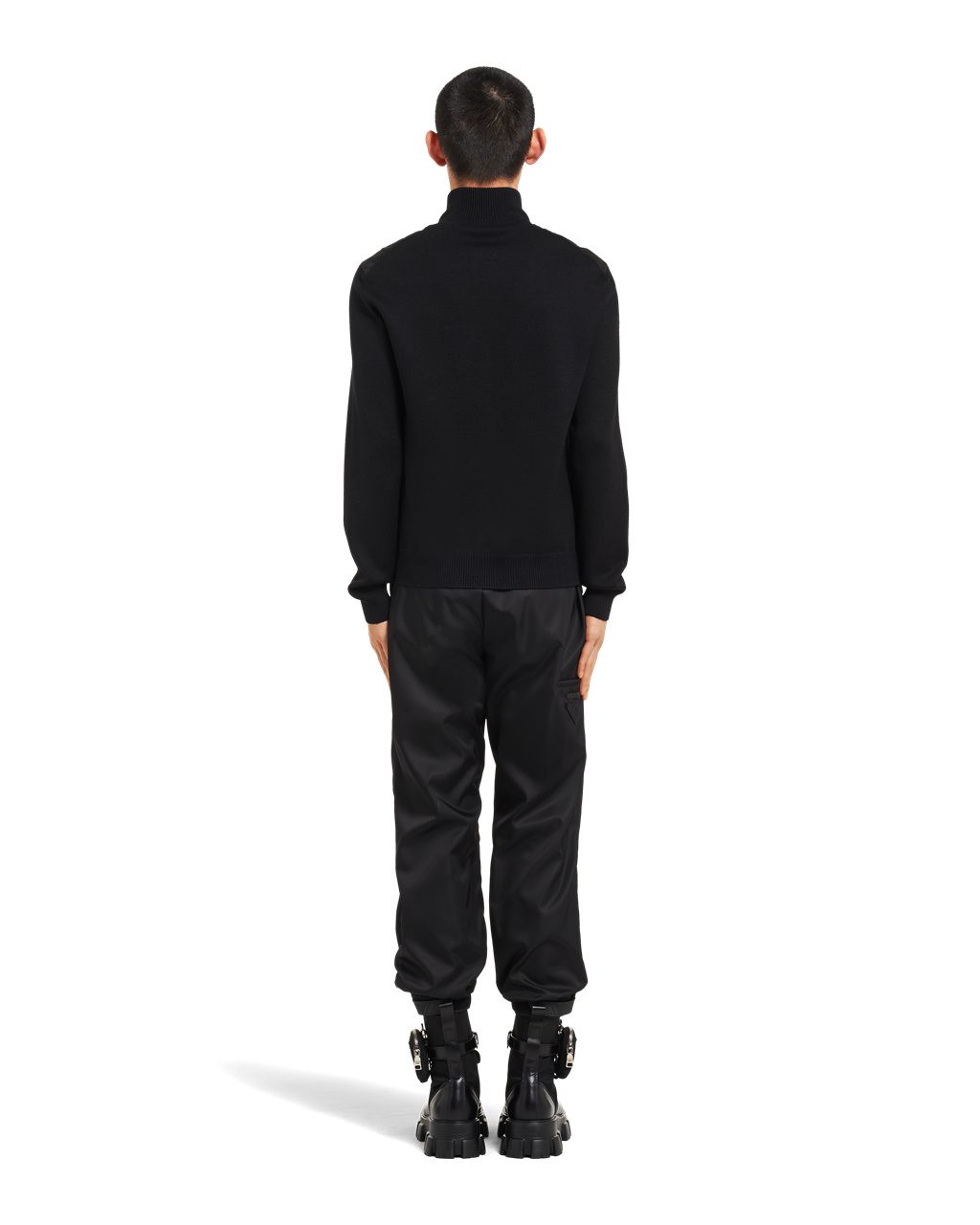 Prada Re-nylon Gabardine And Wool Cardigan Negras | 10968-IXAV