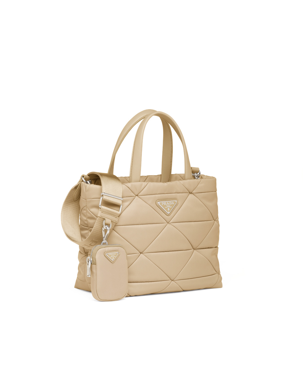 Prada Re-nylon Padded Tote Bag Beige | 72859-IZPF