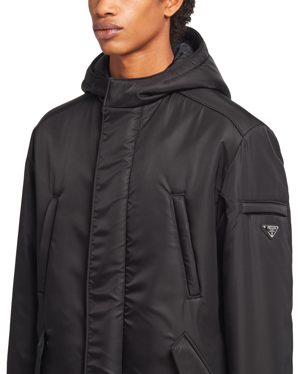 Prada Re-nylon Parka Negras | 93568-MDGI