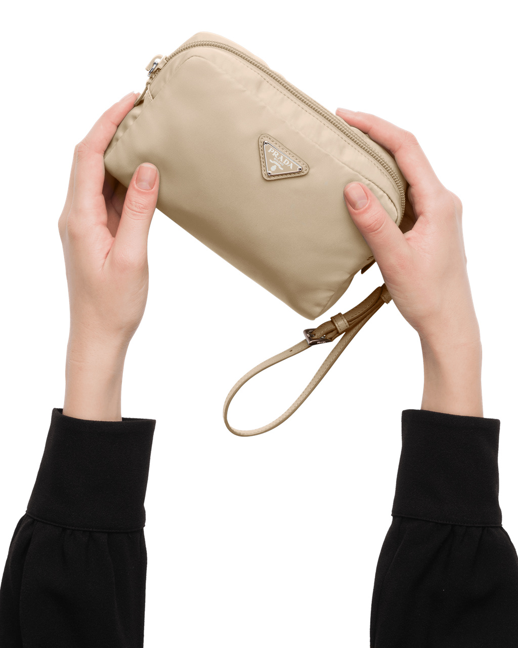 Prada Re-nylon Pouch Beige | 12893-LEMP