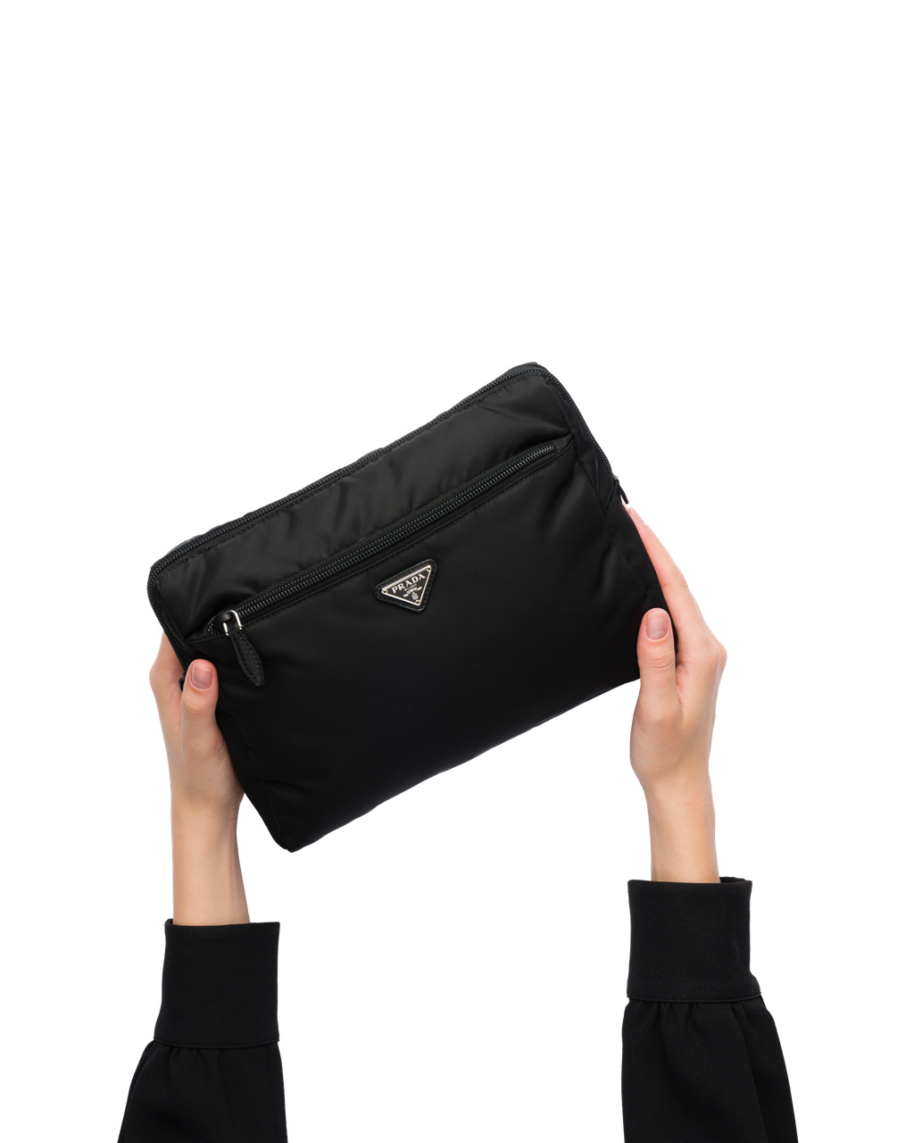 Prada Re-nylon Pouch Negras Azules | 63705-GXQJ