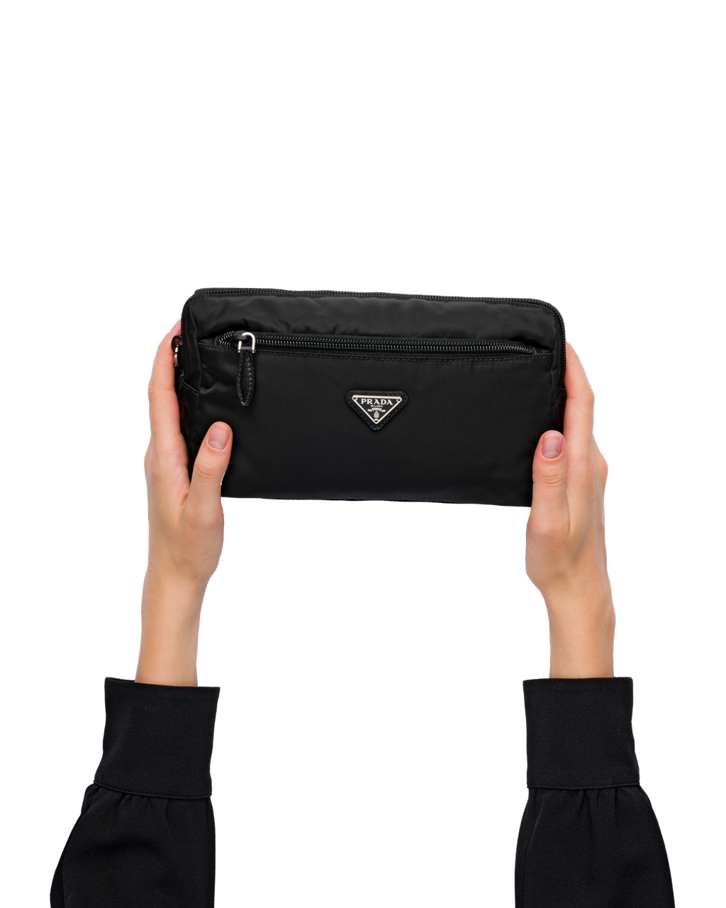 Prada Re-nylon Pouch Negras Azules | 98326-NCJY