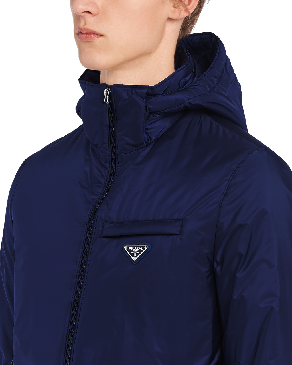 Prada Re-nylon Puffer Jacket Azul Marino | 27518-EXPR