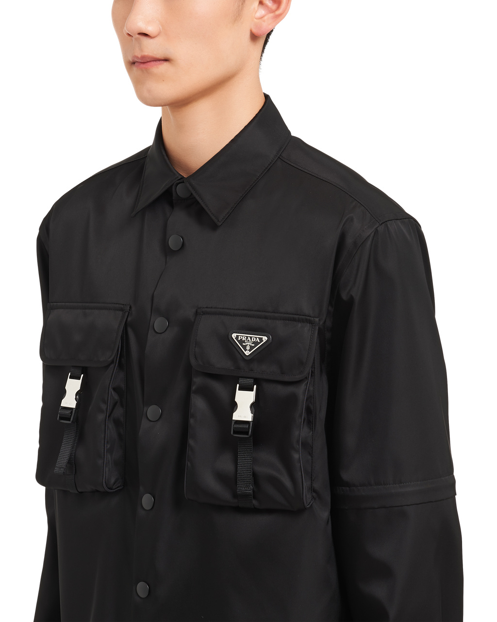 Prada Re-nylon Shirt Negras | 07183-MKYS