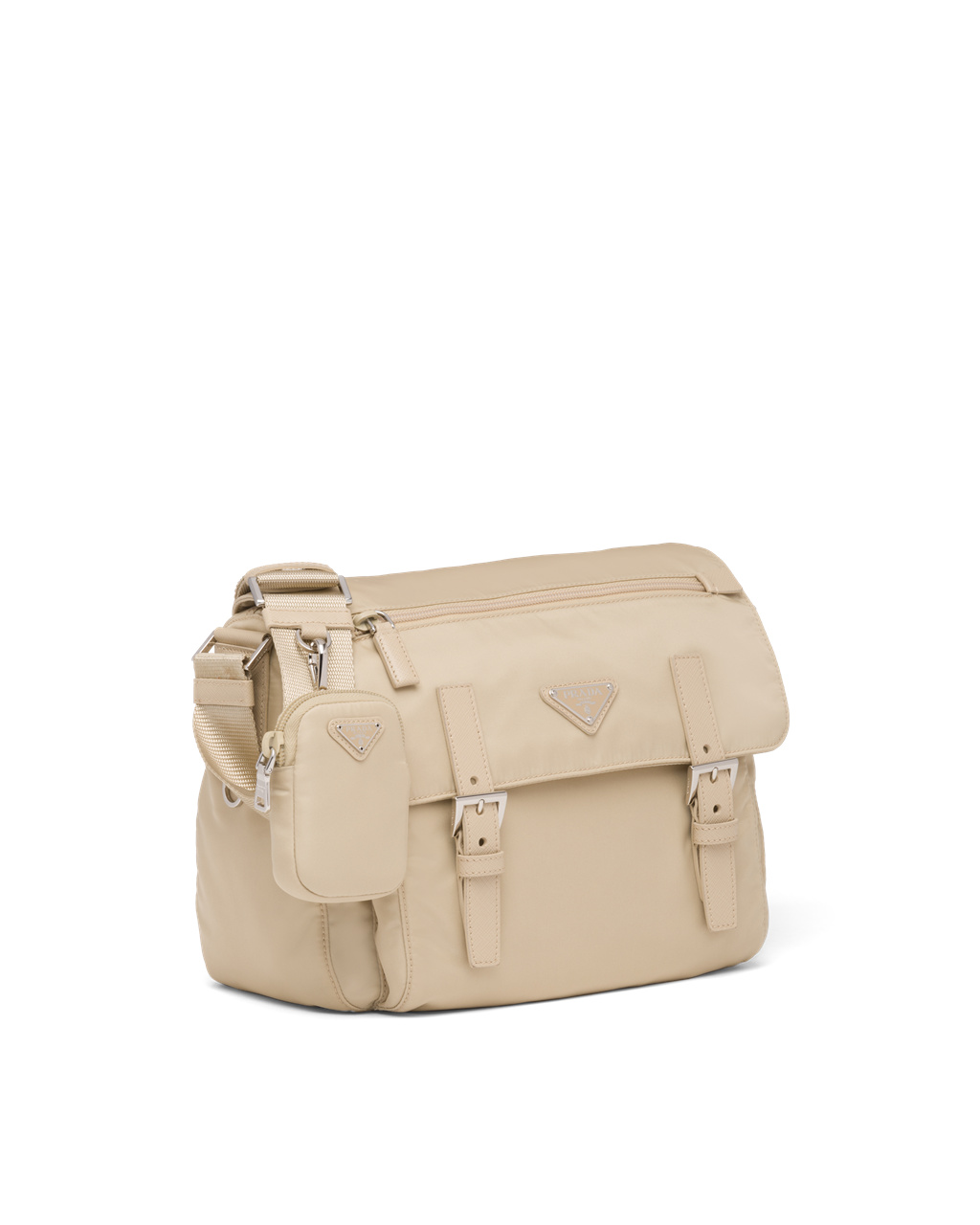 Prada Re-nylon Shoulder Bag Beige | 26135-MZAJ