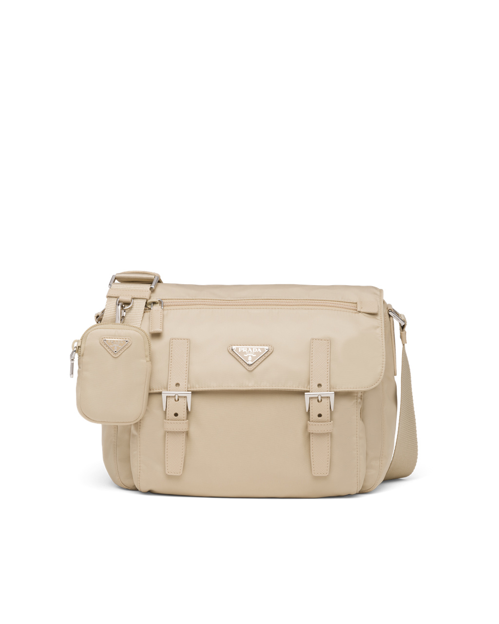 Prada Re-nylon Shoulder Bag Beige | 26135-MZAJ