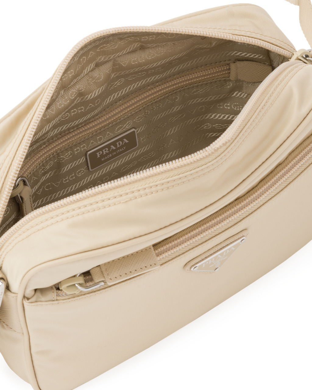 Prada Re-nylon Shoulder Bag Beige | 87645-ZYPA