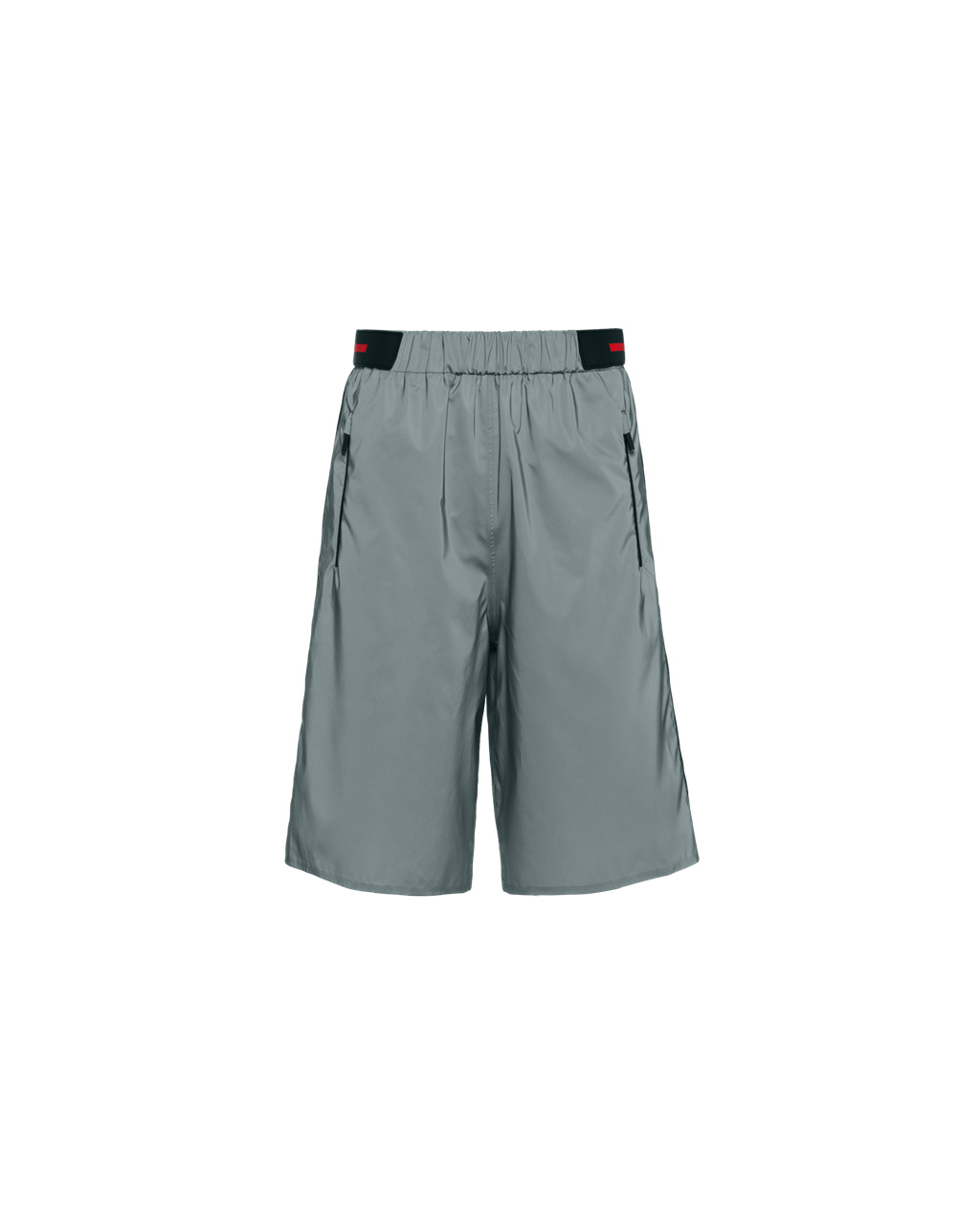 Prada Reflective Fabric Bermudas Plateadas | 24397-YGSB