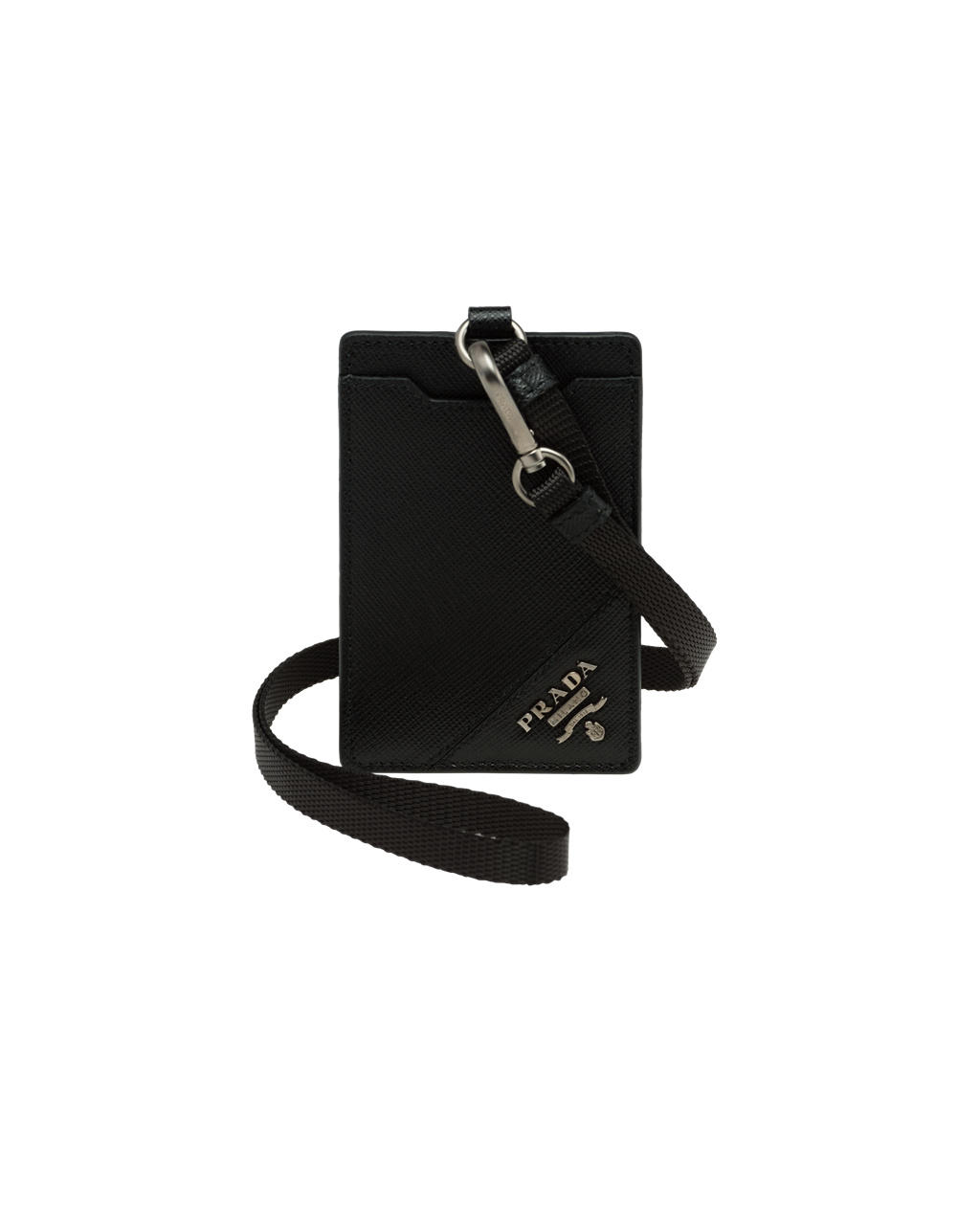 Prada Saffiano Cuero Badge Holder Negras | 42850-OXIH