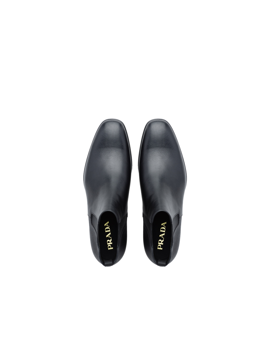 Prada Saffiano Cuero Booties Negras | 13078-MTIR