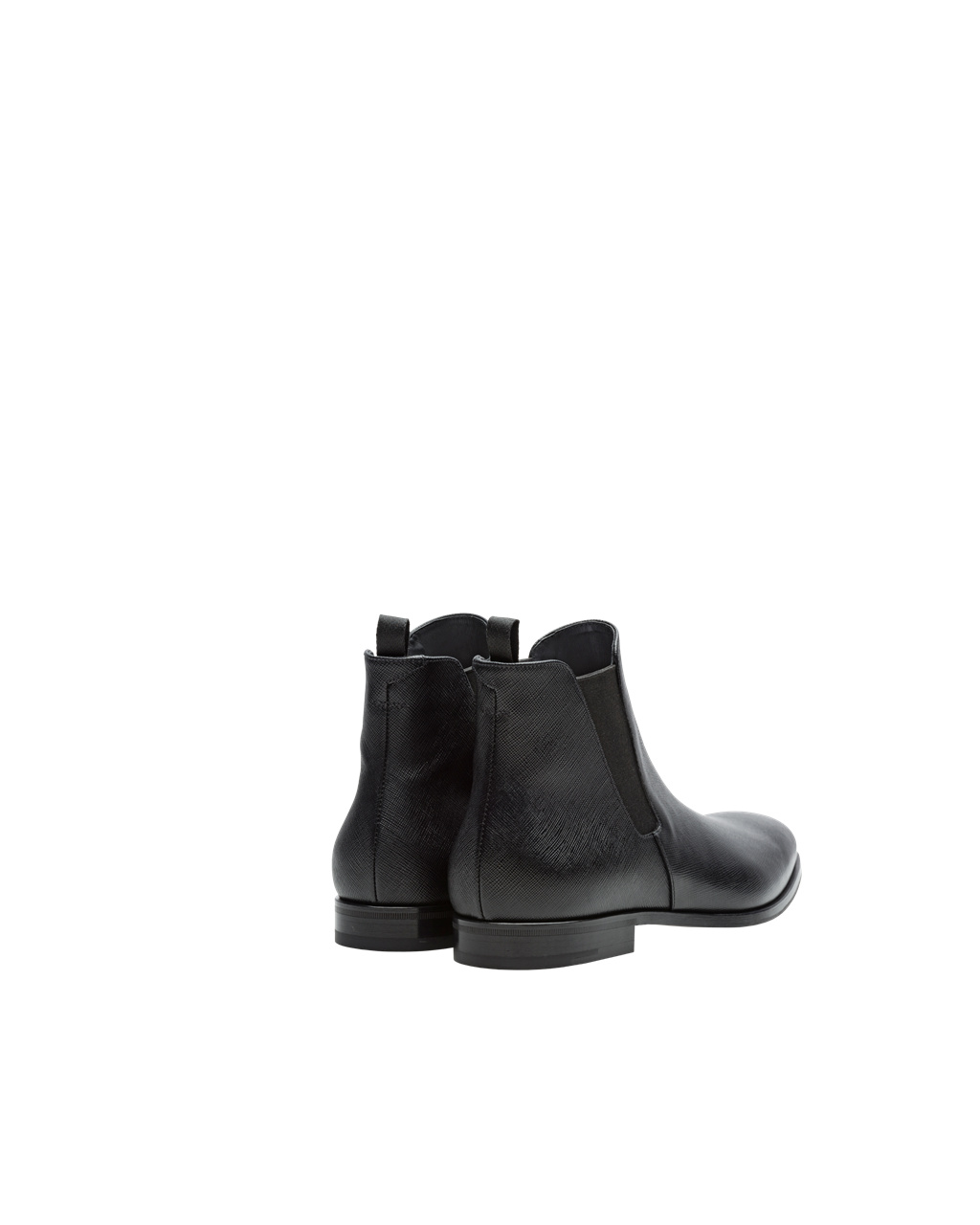 Prada Saffiano Cuero Booties Negras | 13078-MTIR