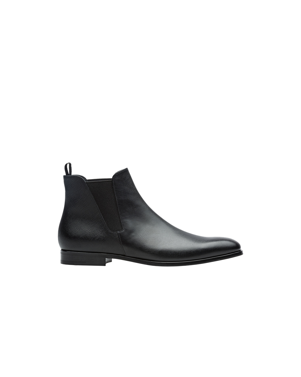 Prada Saffiano Cuero Booties Negras | 13078-MTIR