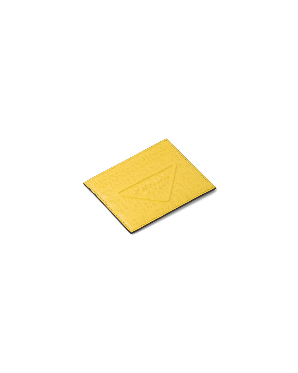 Prada Saffiano Cuero Card Holder Amarillo | 93754-RONG