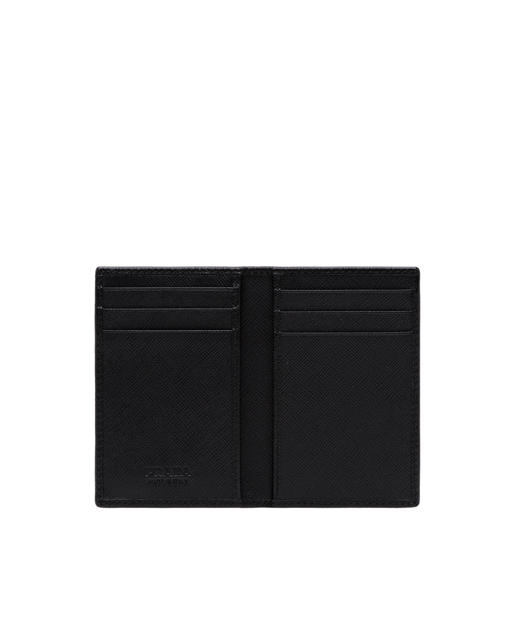 Prada Saffiano Cuero Card Holder Negras | 72034-ADCT