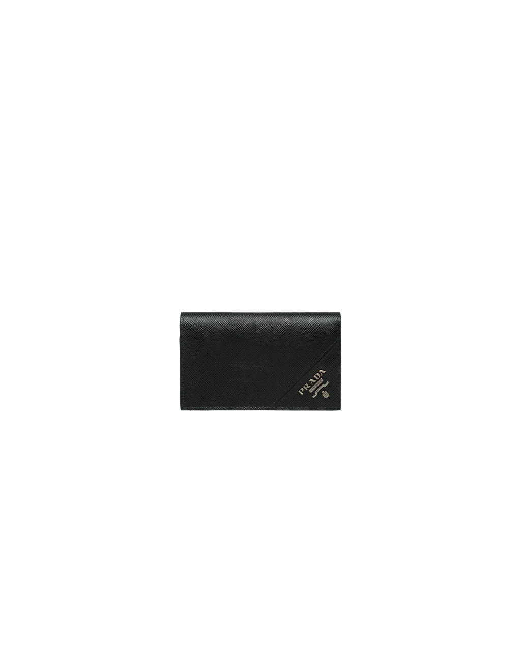 Prada Saffiano Cuero Card Holder Negras | 87354-QVYS