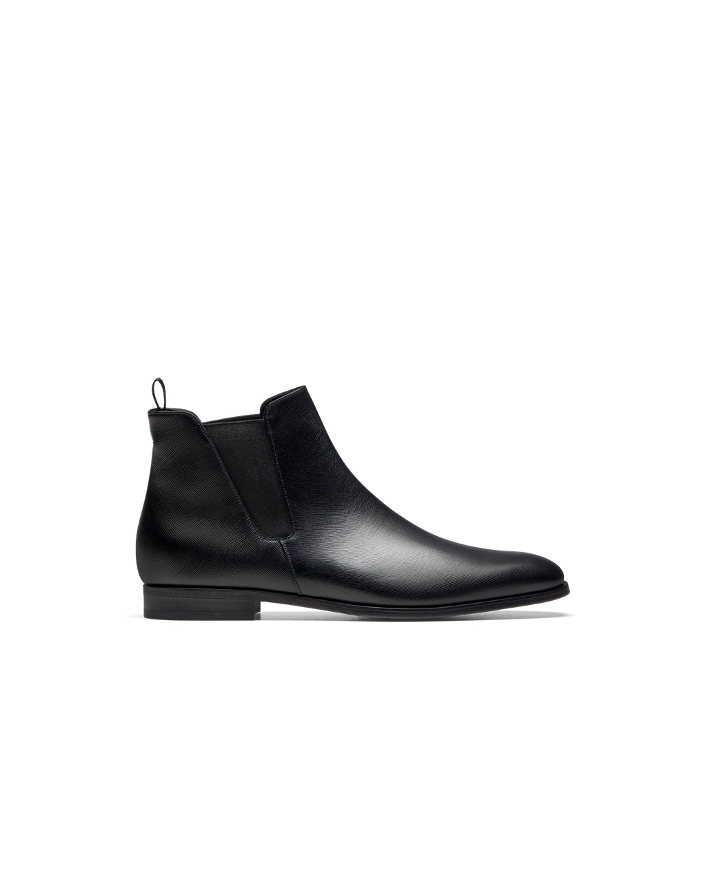 Prada Saffiano Cuero Chelsea Boots Negras | 41860-CYGL