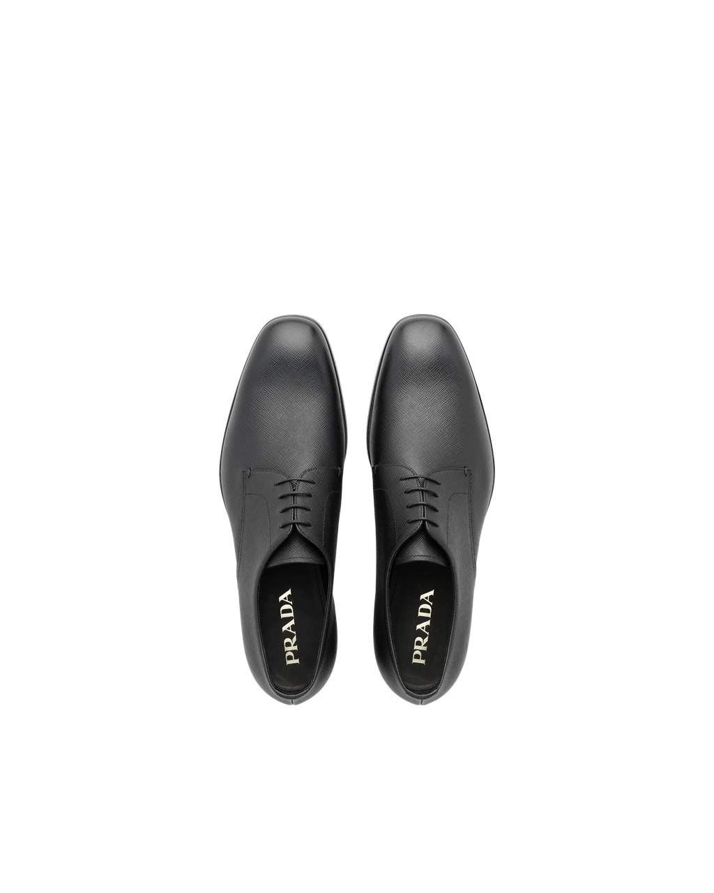 Prada Saffiano Cuero Derby Shoes Negras | 29670-KIVF