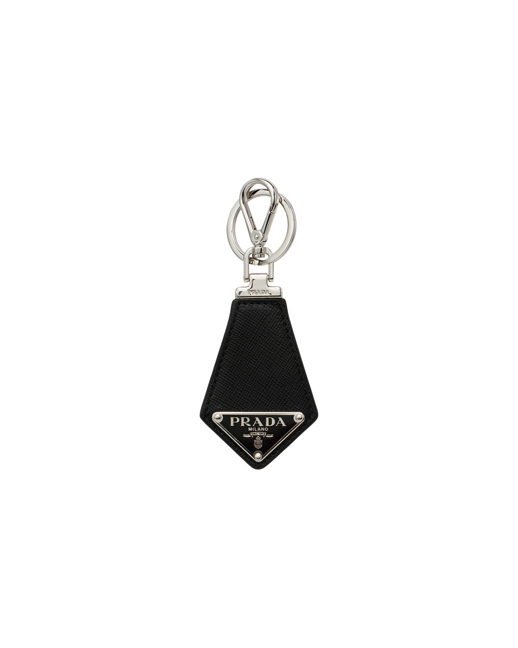 Prada Saffiano Cuero Keychain Negras | 01723-WXFP