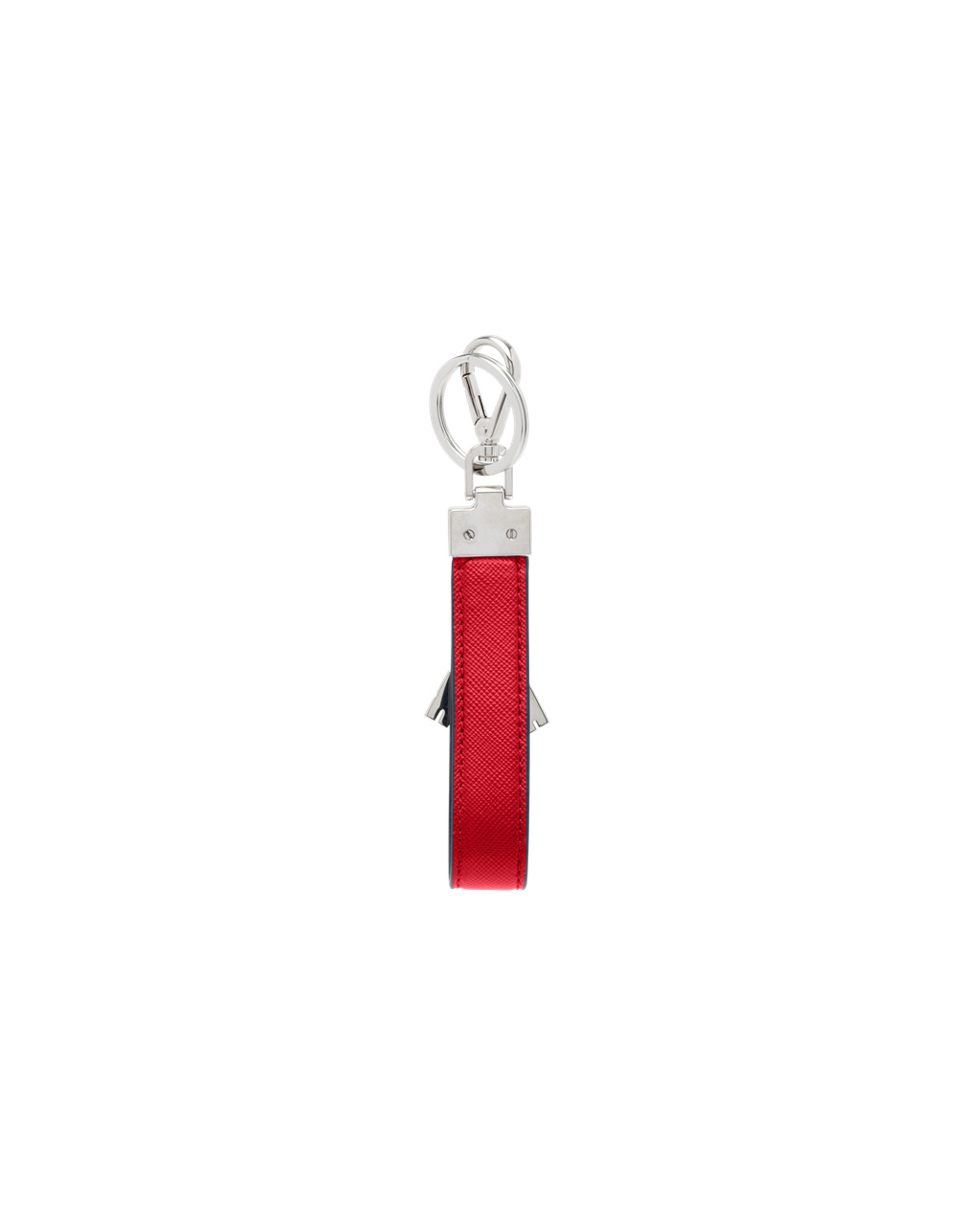 Prada Saffiano Cuero Keychain Rojas | 53128-FKTQ