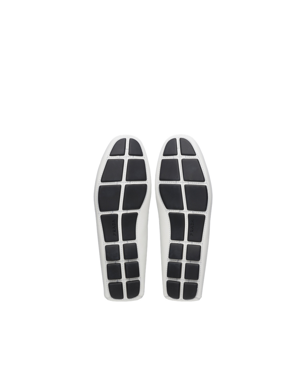 Prada Saffiano Cuero Loafers Blancas | 10572-UBZM