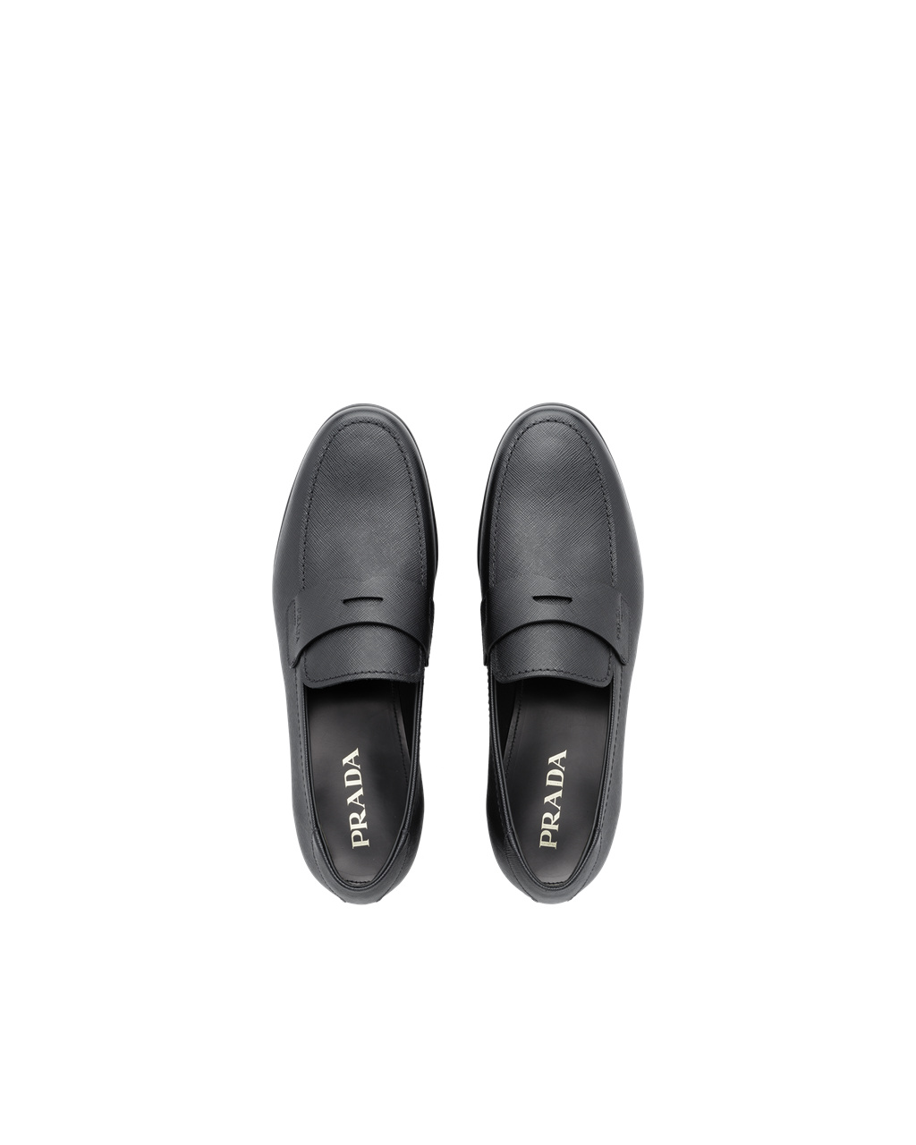 Prada Saffiano Cuero Loafers Negras | 13598-CFAQ