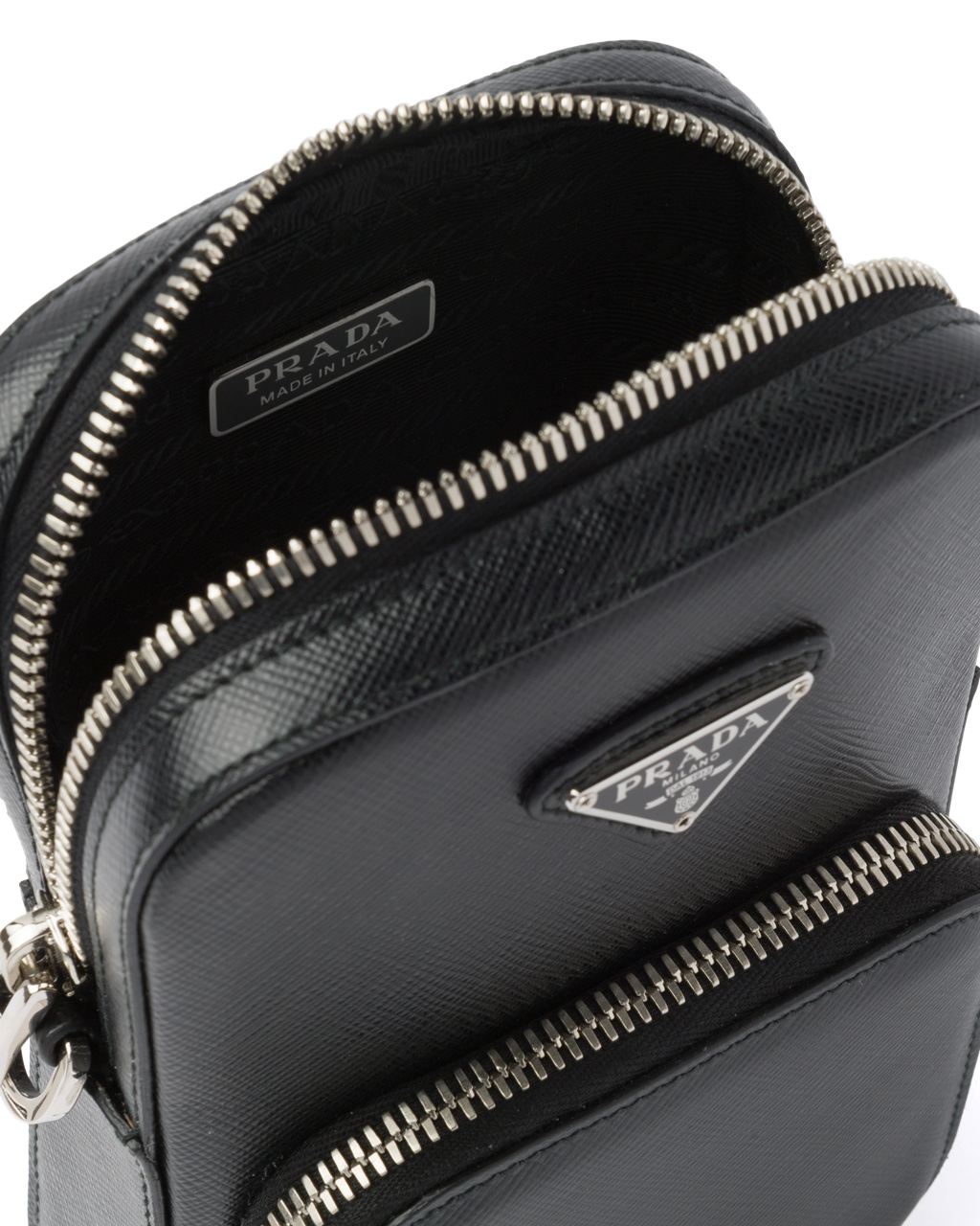 Prada Saffiano Cuero Mini Bag Negras | 80967-MRNW